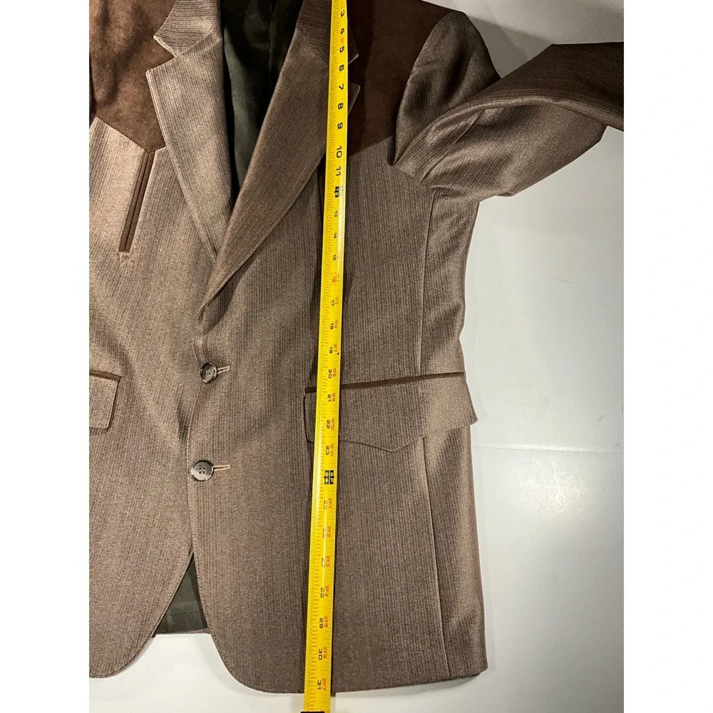 Sheplers Vintage Western Blazer Brown Faux Suede Yoke Sport Coat Mens 42R